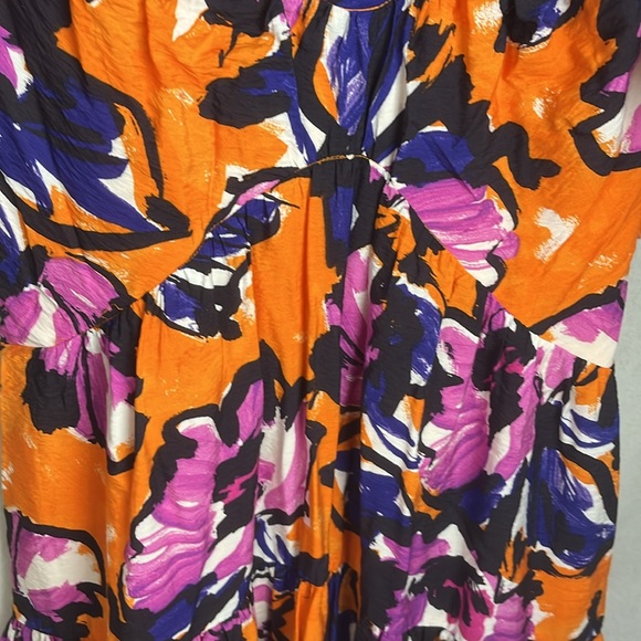 By anthropologie medium Vibrant Floral Dress with Tie Back - Picture 6 of 8